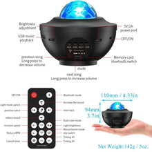 Load image into Gallery viewer, New LED Starry Galaxy Projector Night Light Child Gift USB Bluetooth Music Player Star NightLight Colorful Projector Night Lamp