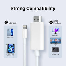 Load image into Gallery viewer, HDTV Cable For iPhone 14 13 12 11 Pro Max 7 8 Plus X XS XR SE iPad mini To HDMI Transmit Video From Mobile To Digital TV Adapter