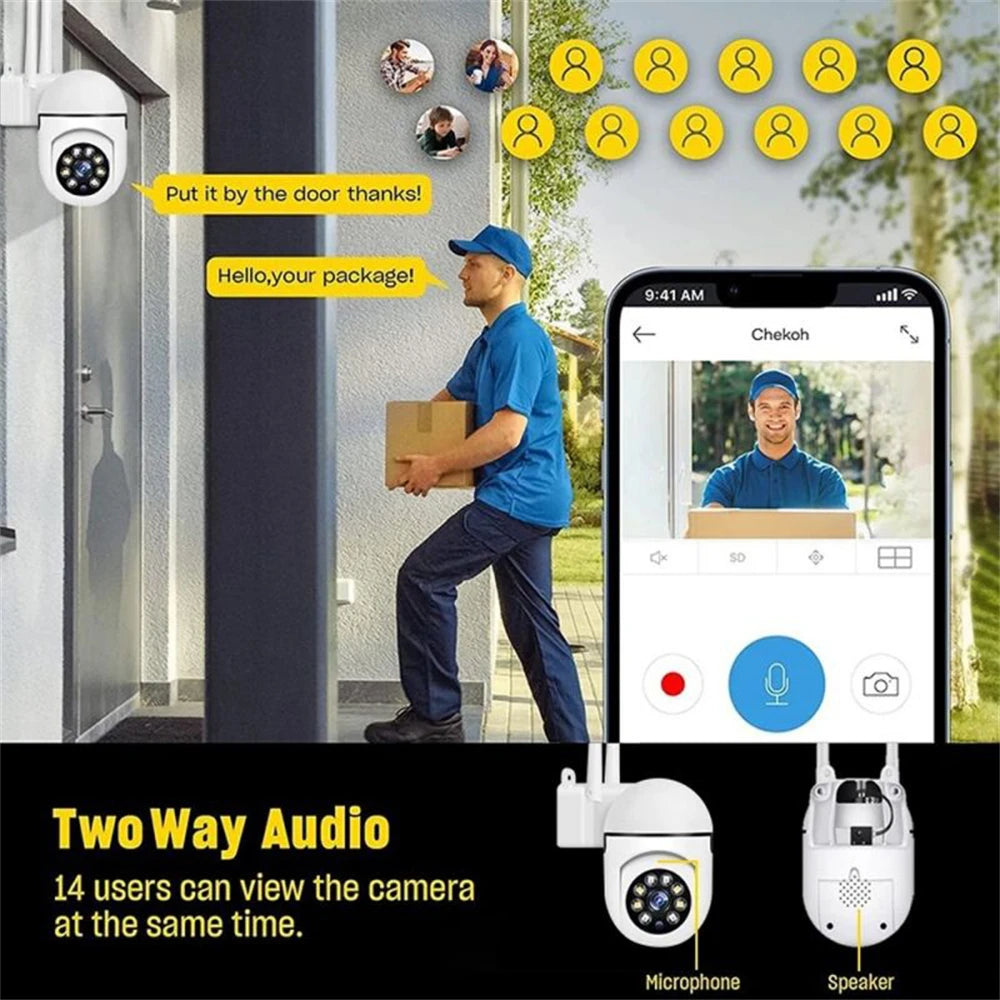 5MP Wireless PTZ WIFI Camera HD Lens Screen IP Camera Outdoor Auto Tracking Home Security Video Surveillance IP66 Waterproof Cam