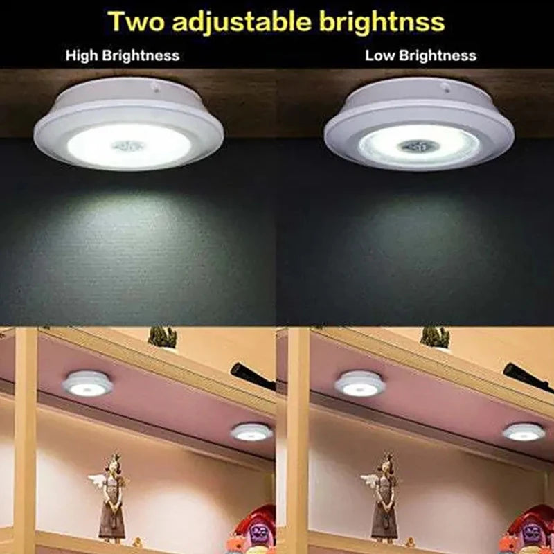 3W Smart COB Under Cabinet Light Mini LED Wireless Remote Control Dimmable Wardrobe Night Lamp For Bedroom Kitchen Nightlight