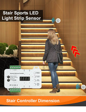 Load image into Gallery viewer, Intelligent Motion Sensor Stair Light Smart Controller 10 20 32 40 Steps Fast Install High Bright COB LED Strip Full Set STEP-05