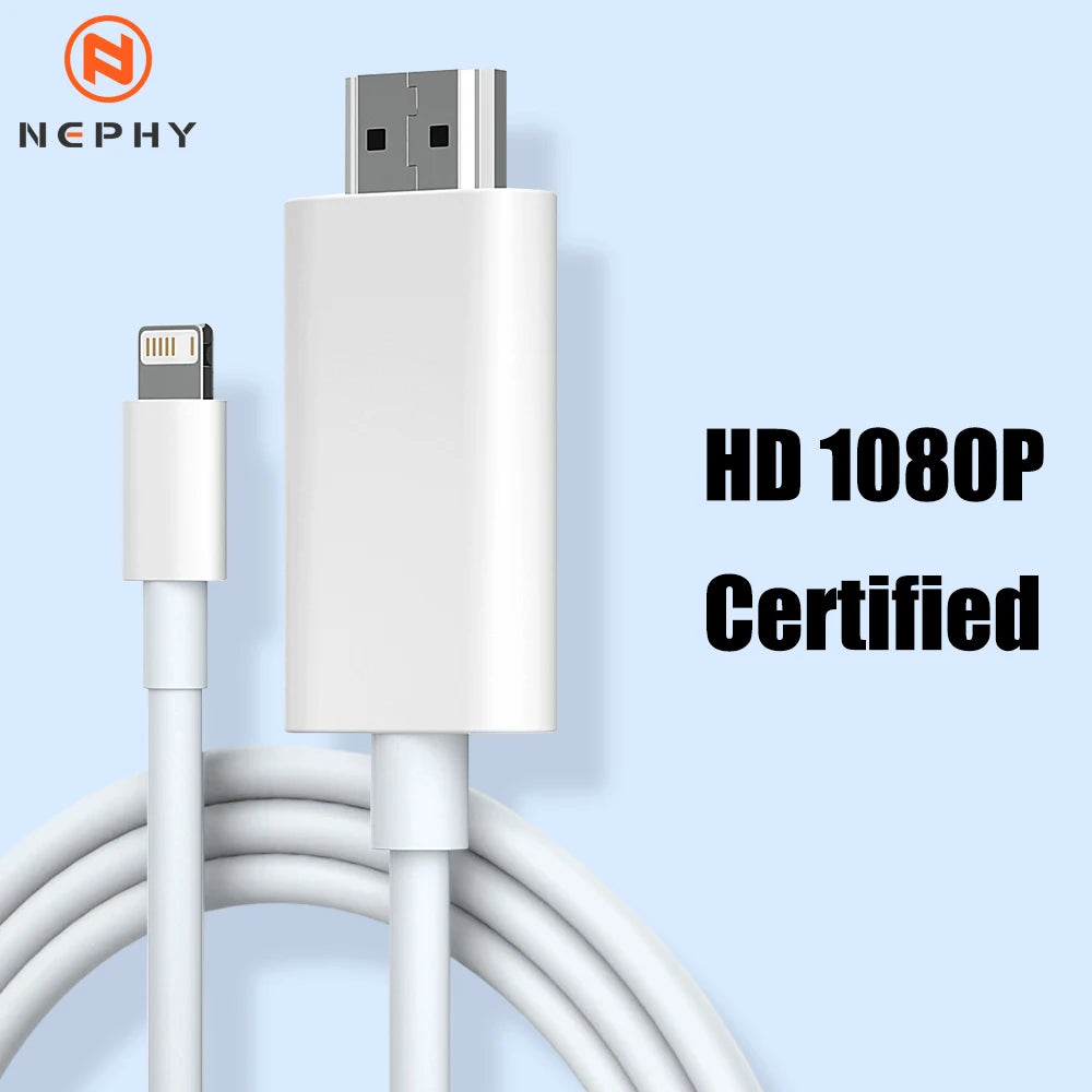 HDTV Cable For iPhone 14 13 12 11 Pro Max 7 8 Plus X XS XR SE iPad mini To HDMI Transmit Video From Mobile To Digital TV Adapter