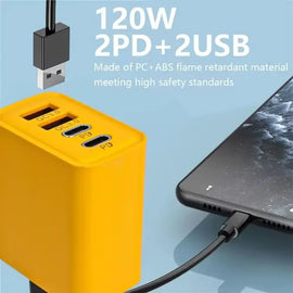 Xiaomi 120W USB Charger Fast Charging QC 3.0 Fast Charger Type C Adapter For Xiaomi Samsung Dual Port USB Charger For IPhone 15